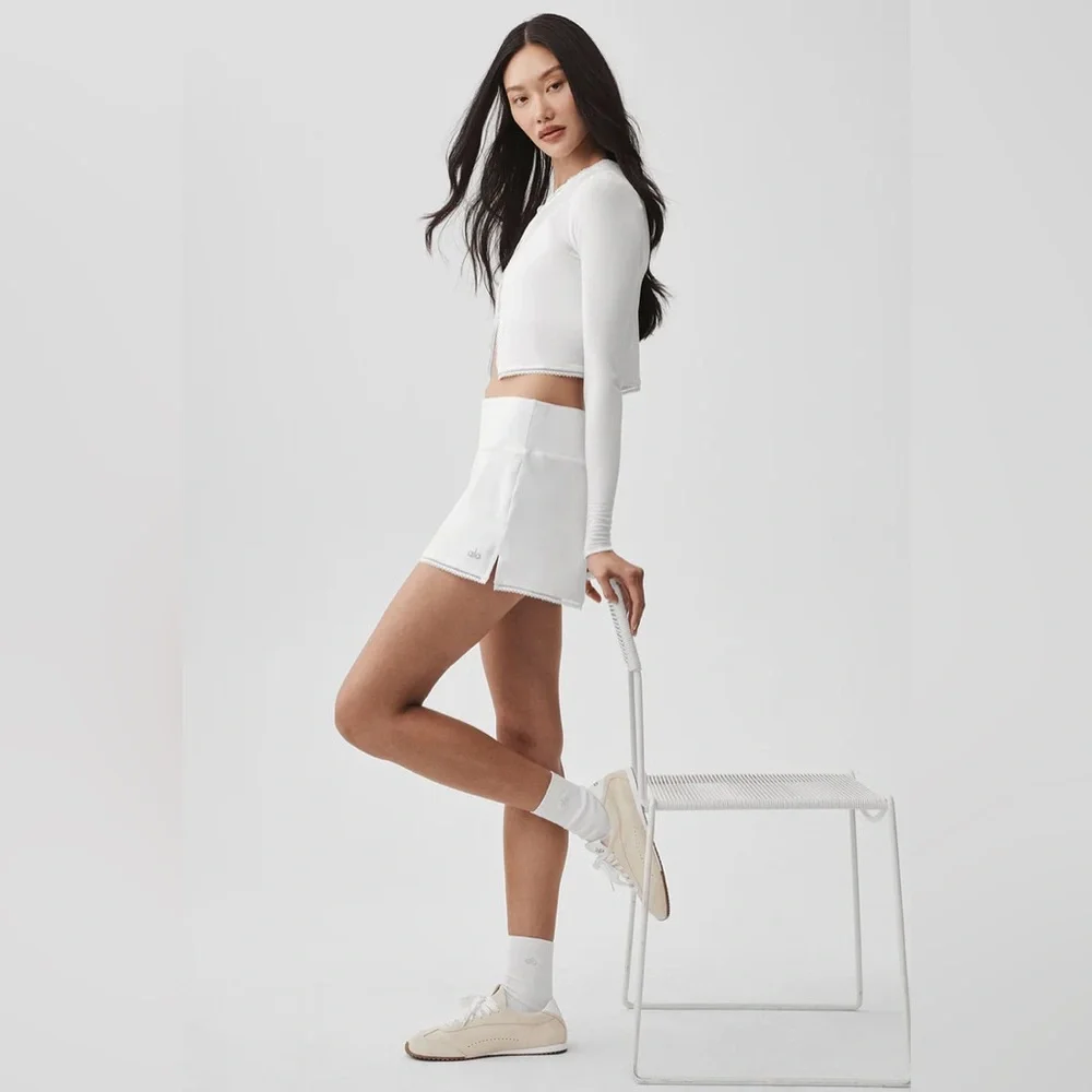 Alo Yoga Alosoft Affection Tennis Skirt White XS